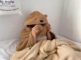 Winter Throw Blanket Cloak With Hood Thick Soft Plush Warm Wearable Blanket for Children and Adults V1294-YM0626-3117220297613