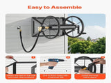 Wall Mounted Garden Hose Reel, Holds 200 ft 5/8-inch Manual Water Hose Winder, Heavy-Duty Steel, V952-GQSSGJP200FTIOUZW002V0