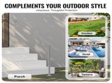 Handrails for Outdoor Steps, 47.3in / 120cm Deck Railing Kit Wall Floor Mounted, Railings for V952-BXGDLZFS120CR5F2IV0