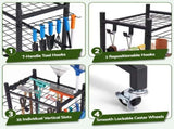 Gardeon Garden Tool Organizer with Wheels Heavy Duty Garage Yard Storage Cart GTO-3T-BK