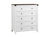 Artiss 5 Chest of Drawers Storage Tallboy White & Walnut FUR-S-CDR-5D-WH-AB