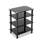 Artiss TV Stand 4 Tiers Storage Shelf Rack Tempered Glass Entertainment Unit TV-MOUN-4T-S07-BK