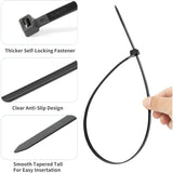 100 Pieces White Large Cable Ties, Extra Long 400Mm X 9Mm Cable Tie Nylon Uv Resistant, 80 Kgs Heavy V1188-MS-227-1672