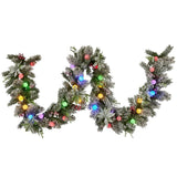 Christabelle 2.7m Snowy Christmas Garland with LED Coloured Baubles Lights Tree Decoration Orna 112_SENCR105