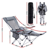 Weisshorn Camping Chair Adjustable Reclining Portable Outdoor Folding Chair Grey XFEL-CAMP-RE-OX2-GR