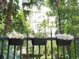 3 Pcs Metal Hanging Flower Pots for Railing Fence Outdoor Planter 15.7 Inch Hanging Bucket Pots V1258-DP02-WO-778