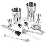 10-piece stainless steel cocktail set with 700ml shaker, bar accessories, silver V1237-ZY-506-0342
