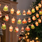 Cute Christmas Character LED String 6M 40-Light Santa & Snowman Battery Operated Fairy V888-ELOSUNG47524