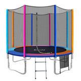 Everfit 10FT Trampoline for Kids w/ Ladder Enclosure Safety Net Pad Gift Round TRAMPO-B-10FT-MC-AB