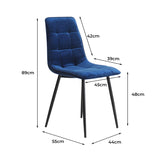 Levede 4x Dining Chairs Kitchen Velvet Blue CH1057-FL-4-BLX2