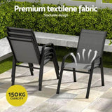Gardeon 7PC Outdoor Dining Set Table and Chairs Patio Furniture Bistro Set Garden Grey FF-DINING-140-7PCS-GE
