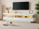 Artiss TV Unit LED 160CM Storage Drawer White FURNI-L-LED-TV03-WH-AB