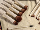 Matte Beige Makeup Brush Set Professional, Cruelty-Free for Foundation, Blush & V1107-MATTE BEIGE MAKEUP BRUSH SET