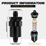 6AN Inline Fuel Filter, Anodized Aluminum Build, 30 Micron Bronze Filter Element, High Flow V1369-AZ3-W-12019