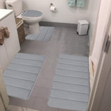 Bathroom Rug Sets 4 Piece, Non Slip Memory Foam Bathroom Rugs, Machine Wash Bathroom Mat Set, Water V1370-AZ4-21333