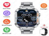 Smartwatch with Flashlight, Compass & Wireless Calling - Health & Fitness Tracker V888-ELOSUNG29080