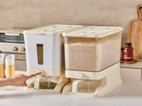 Regular Gray Smart Kitchen Rice Dispenser - Automatic Press-Style Rice Storage Bin V888-ELOSUNG18342