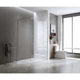 110x200cm Glass Shower Screen with Black F-Brackets and Square Pole V63-925361