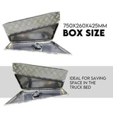 Under Tray Tool Box Underbody Pair Set 750mm Checker Plate Aluminium V379-750UTACHCK