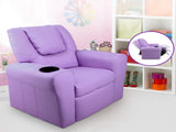 Keezi Kids Recliner Chair Purple PU Leather Sofa Lounge Couch Children Armchair KID-RECLINER-PUR