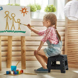 Portable Folding Stool, Plastic Collapsible Chair for Outdoor, Bathroom and Kitchen, Black V1188-MS-617-049