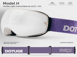 DOTUGE DGQ-D07 Magnetic Flip Ski Goggles with REVO Coated Dual-Layer Anti-Fog Spherical Lens, UV400 V1341-ZY-BD9KJK24-E