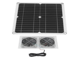 25W Solar Panel Fan Kit IPX65 Waterproof Low Noise Efficient Solar Powered Dual Fan for Chicken Coop V1294-YM0521-3114230040711