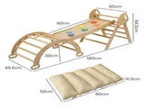BoPeep Kids Climbing Toys Sets Toddler Toys Triangle Arch Climber Indoor Natural KD1193-NT-AU