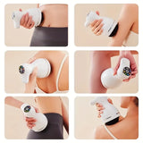 Portable Electric Massager, USB Rechargeable, 3-Head Fat-Pushing Massager with Red Light Heat for V1385-AMQ-WU-905-001