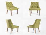 2X French Provincial Dining Chair Oak Leg AMOUR GREEN V274-FT-FC8443-GN