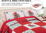 Elegant Red, greem & White Christmas Queen Bedspread Set V745-MAC080143Q13U