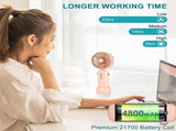 4800mAh Battery Operated Mini Portable Personal Cooling Fan USB Rechargeable Wearable Hanging Neck V1370-AZ4-05904