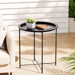 Gardeon Coffee Side Table Steel Outdoor Furniture Indoor Desk Patio Garden ODF-TB-ST606-BK