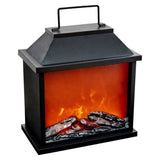 31.5cm LED Fireplace Metal/Glass Lantern Home Decor - Large V563-75149