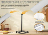Black Paper Towel Holder Countertop Stand - Standing Modern Paper Towel Holders for Kitchen Standard V1192-AZ-W-15748
