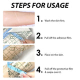 100 Pc Transparent Film Dressing ,Waterproof Adhesive Clear Bandages 3.94' x 3.94',Wound Cover for V1370-AZ4-17849