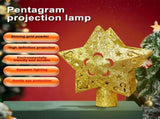 LED Christmas Tree Top Projection Light Shiny Gold Christmas Tree Top Decoration with 5 Slides V1294-YM0901-L6886-1