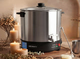 Devanti 16L Wax Melter Candle Making 1500W Melting Pot Furnace Quick Pour Spout Soy Soap WAX-16-16L-SS