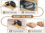 Manual Bread Slicer with Adjustable Thickness, Hand Crank Slicer for Homemade Sourdough, 304 V1107-CS-SDMBQGJ