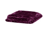 375gsm 1 Ply Solid Faux Mink Blanket Queen 200x240 cm Plum V442-BZO-BLANKET-375SOLID-PLUM-QS