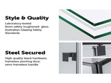 Semi Frameless Shower Screen x 195cm Side AS/NZS Glass V63-824571