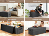 Artiss Storage Ottoman Foot Stool Rest Foldable FS-B-ST04-L76-GY