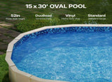 Oval Pool Liner 15x30ft Unibead Style Pool Liner 52in Wall Height V952-YCNCOVAL15308LIUBV0