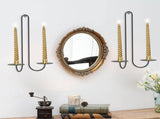 2 pc Wall Mounted Hanging Candle Holder Candlestick Sconces Black Wall Decor V1189-LWWAL-20260327-04613