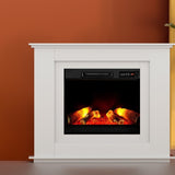 Devanti Electric Fireplace Fire Heater 2000W White EFL-B-2000-FRAME-WH