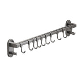 Kitchen Rail with Hooks, Pan and Pot Hangers for Kitchen Wall Mount, Kitchen Hook Rack, No Hole V1189-WXFWAL-20260319-00574