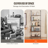 VEVOR Industrial Square Pipe Shelf 5 Tier 64x30x182.5cm Wall-Mount for Bedroom V952-JSGZWJFGHMBHOYOVAV0