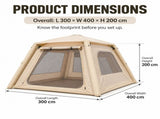 Weisshorn Inflatable Camping Tent Dual End Doors Arched Windows 300x400cm XFSK-KH-DD-DW