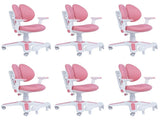 6x Ergonomic Children Kids Study Chairs Height Adjustable - Pink V563-68304_6X
