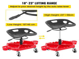 Rolling Garage Stool, 300LBS Capacity, Adjustable Height from 18 in to 23 in, 360-degree Swivel V952-YCTYXAPJYL4PDBZGEV0